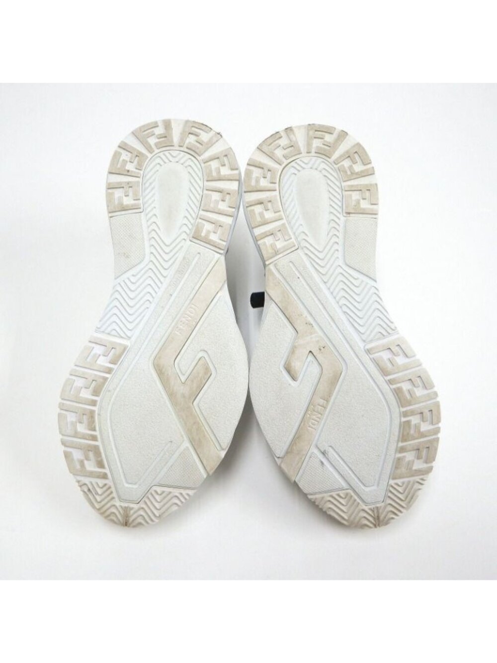 Fendi Flow Cut Sneakers Synthetic Fiber Leather White Black 36 X - Picture 3 of 10